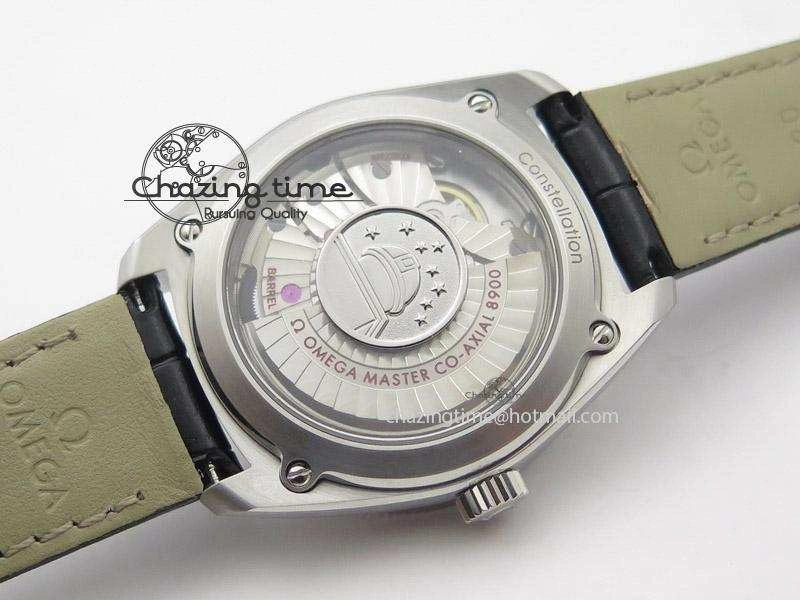 Globemaster Master Chronometer SS V6F Best Edition White Dial On Black Leather Strap A8900