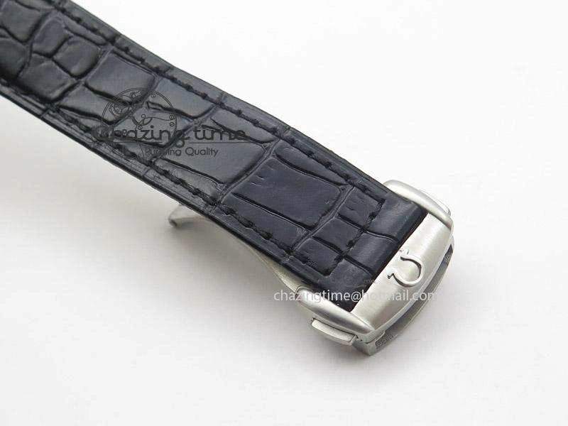 Globemaster Master Chronometer SS V6F Best Edition White Dial On Black Leather Strap A8900