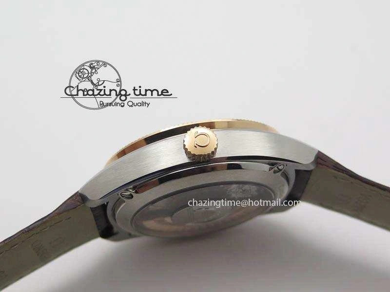 Globemaster Master Chronometer SS RG V6F Best Edition Black Dial On Brown Leather Strap A8900