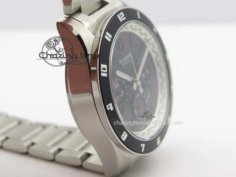 GranTour Chronograph SS Black Dial On SS Bracelet A7750