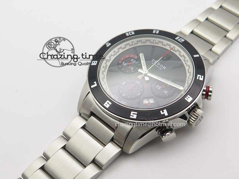 GranTour Chronograph SS Black Dial On SS Bracelet A7750