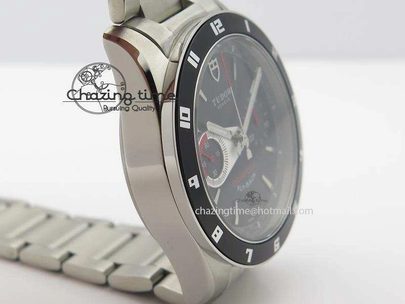 GranTour Flyback SS Black Dial On SS Bracelet A7750