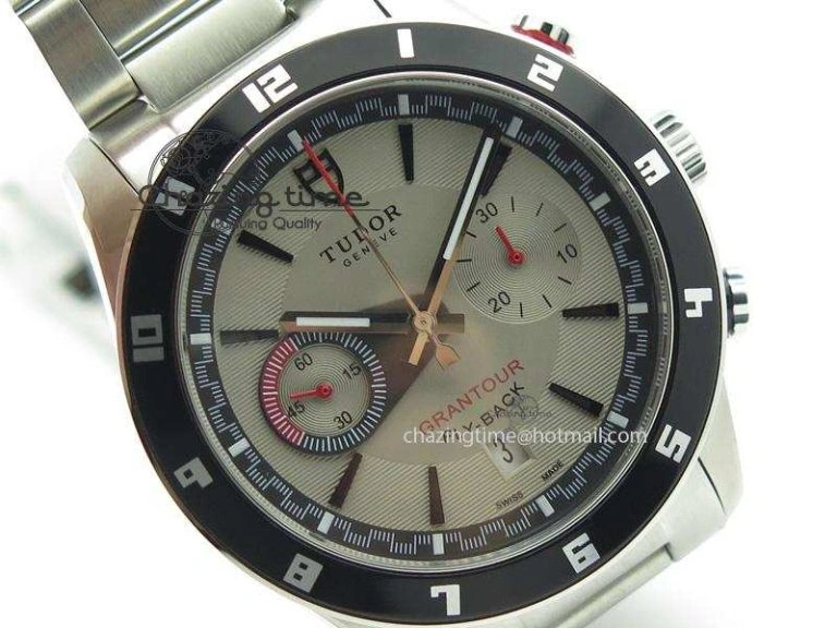 GranTour Flyback SS Grey Dial On SS Bracelet A7750