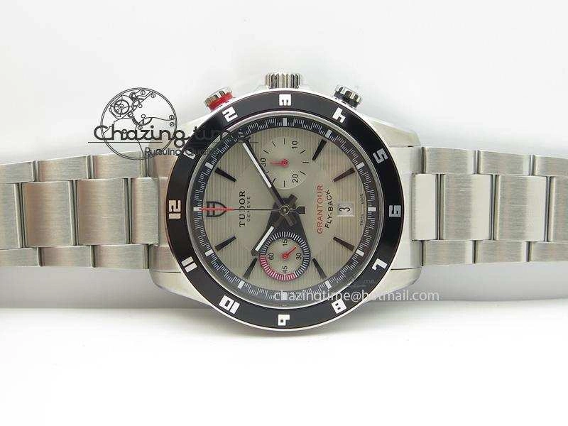 GranTour Flyback SS Grey Dial On SS Bracelet A7750