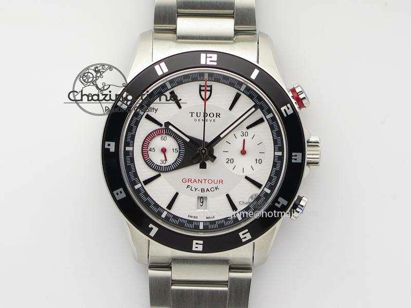 GranTour Flyback SS White Dial On SS Bracelet A7750