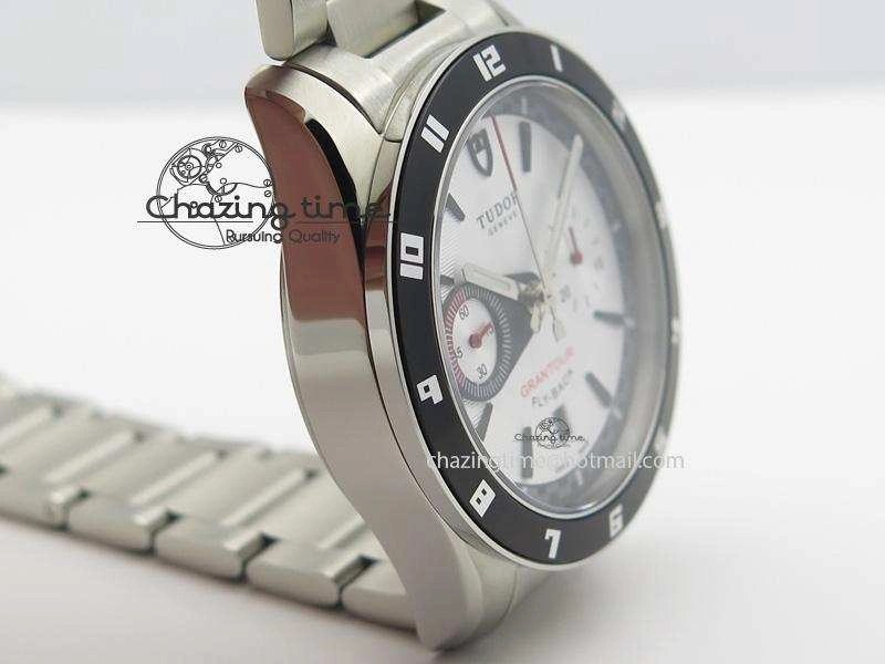 GranTour Flyback SS White Dial On SS Bracelet A7750