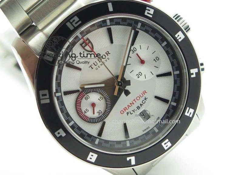 GranTour Flyback SS White Dial On SS Bracelet A7750