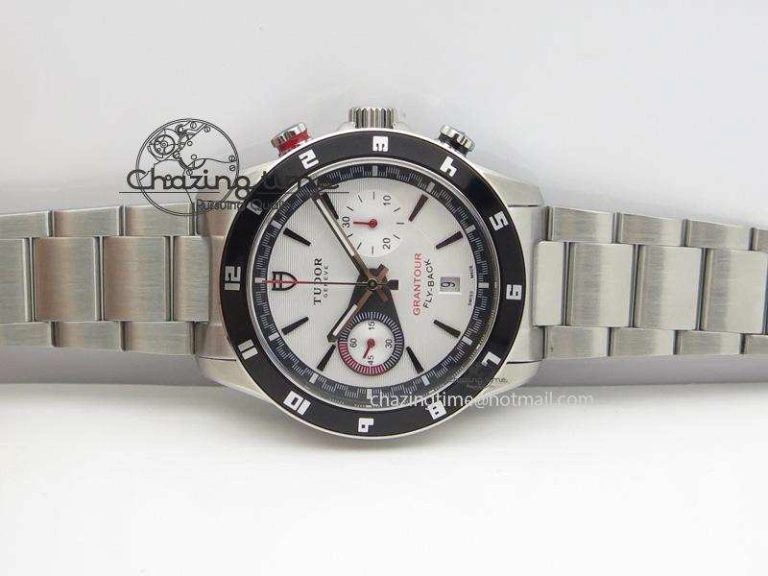 GranTour Flyback SS White Dial On SS Bracelet A7750