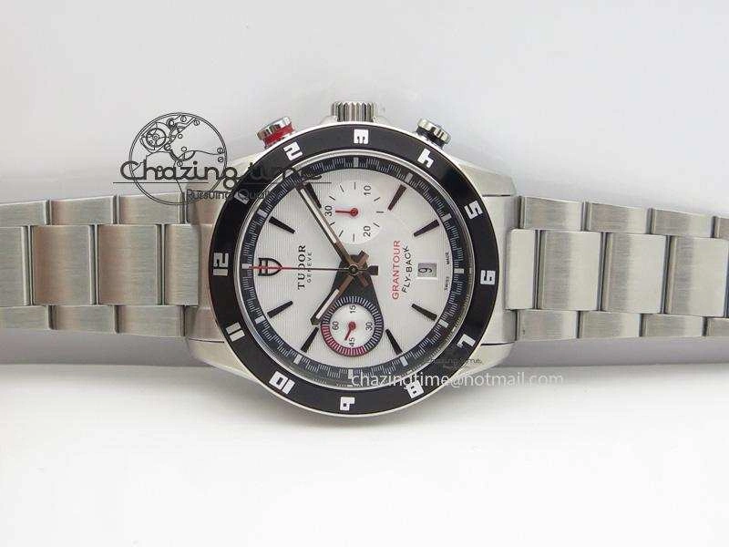 GranTour Flyback SS White Dial On SS Bracelet A7750