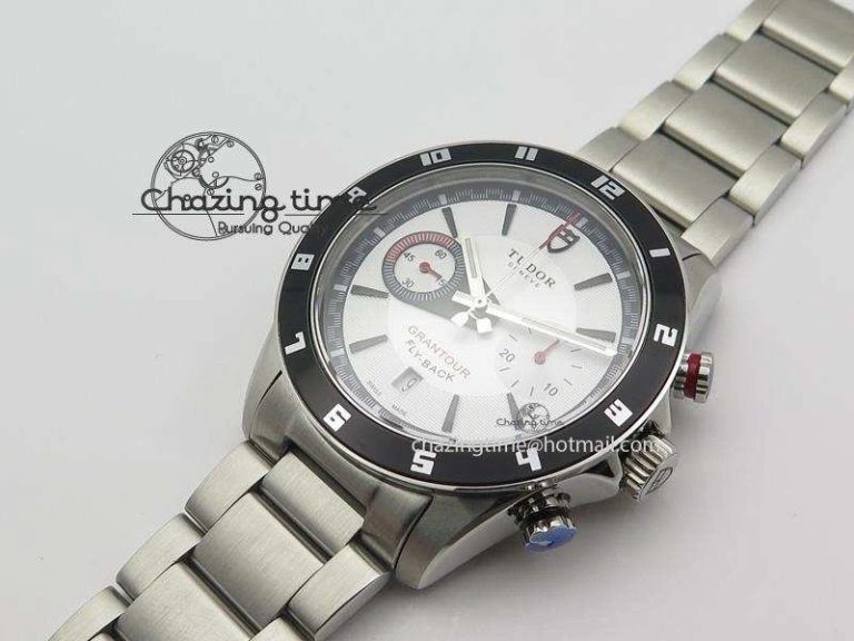 GranTour Flyback SS White Dial On SS Bracelet A7750