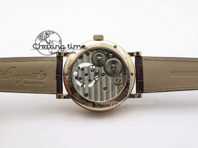 Grand Complication Moon Phase Tourbillon RG White Dial On Brown Leather Strap