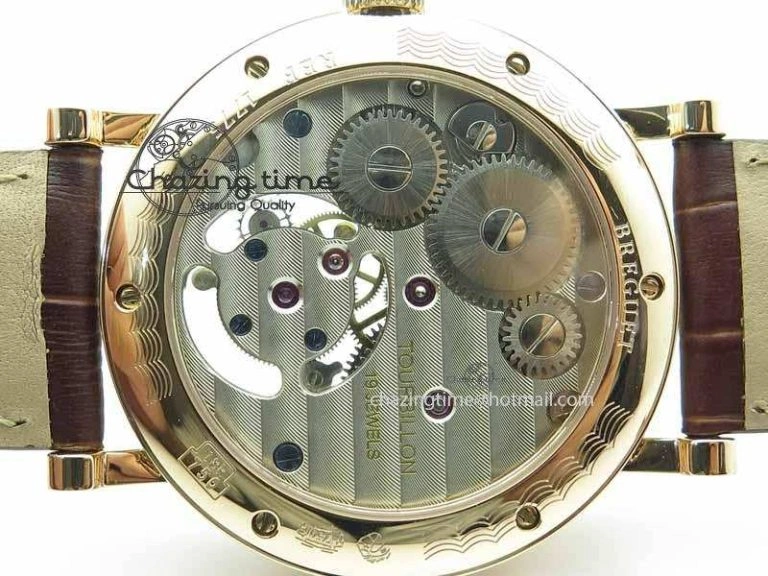 Grand Complication Moon Phase Tourbillon RG White Dial On Brown Leather Strap