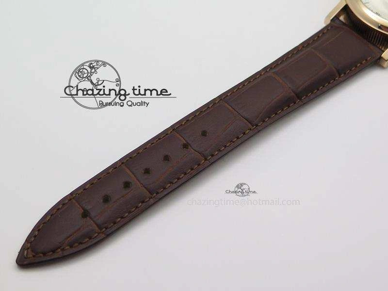 Grand Complication Moon Phase Tourbillon RG White Dial On Brown Leather Strap