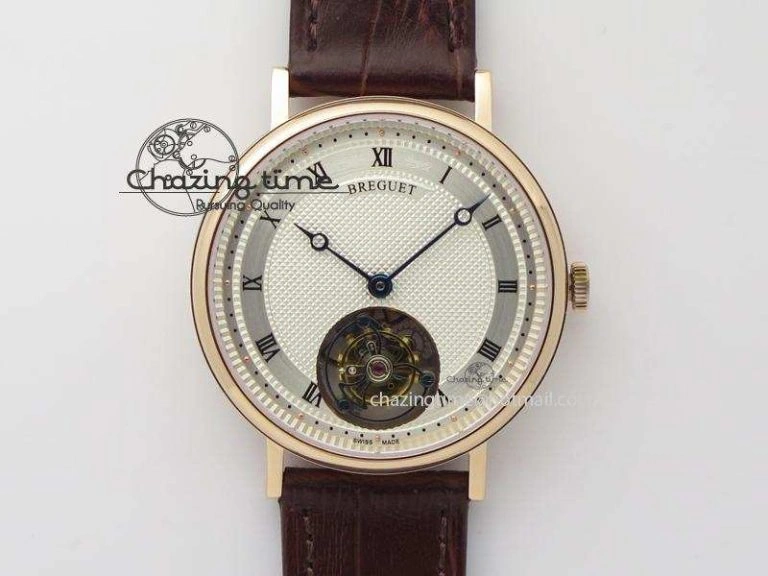 Grand Complication Tourbillon RG AXF White Dial On Brown Leather Strap
