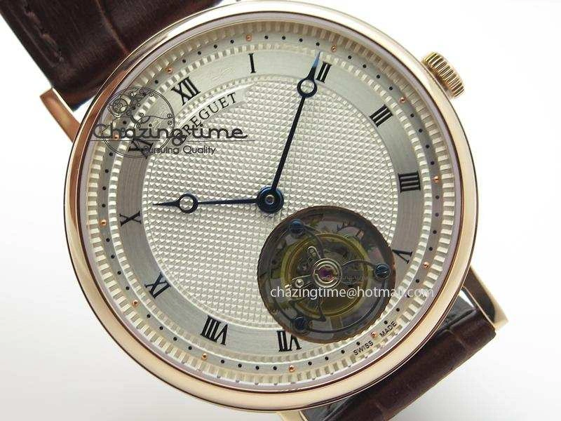 Grand Complication Tourbillon RG AXF White Dial On Brown Leather Strap