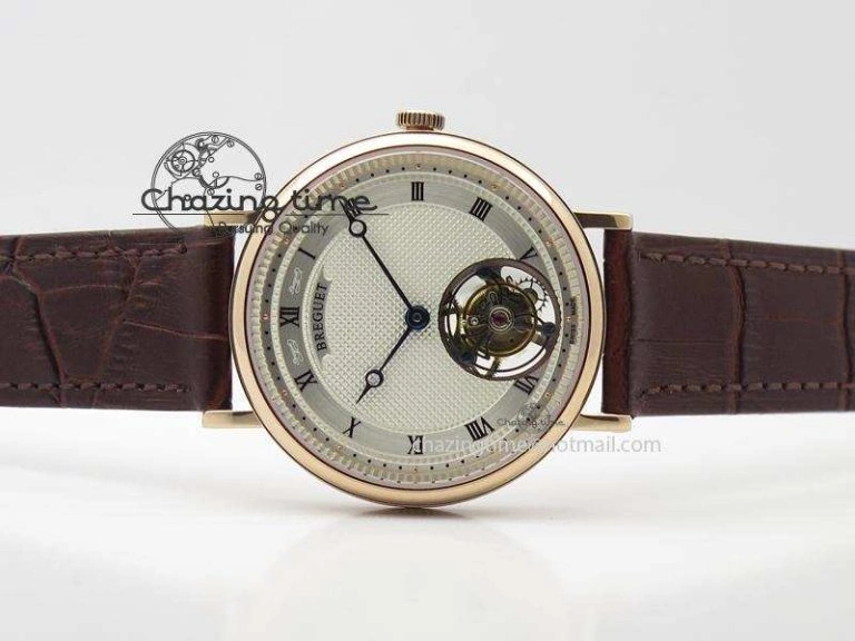 Grand Complication Tourbillon RG AXF White Dial On Brown Leather Strap