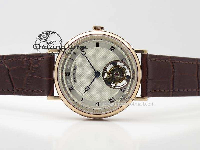Grand Complication Tourbillon RG AXF White Dial On Brown Leather Strap