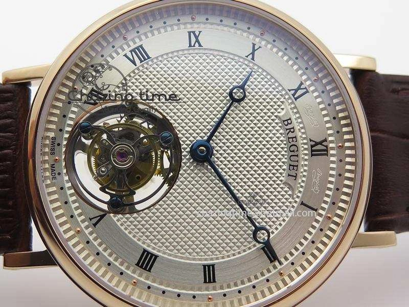Grand Complication Tourbillon RG AXF White Dial On Brown Leather Strap