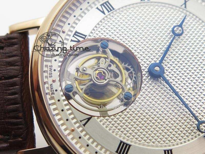 Grand Complication Tourbillon RG AXF White Dial On Brown Leather Strap