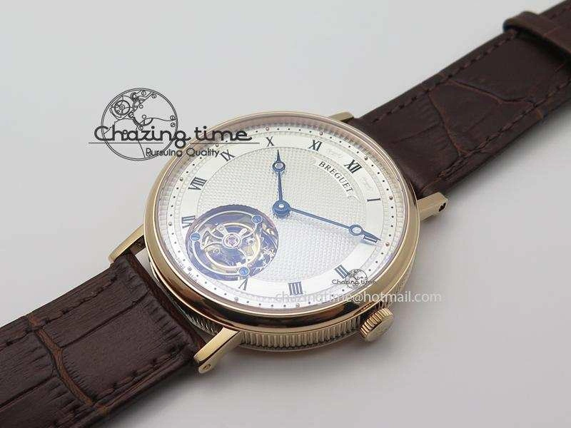 Grand Complication Tourbillon RG AXF White Dial On Brown Leather Strap