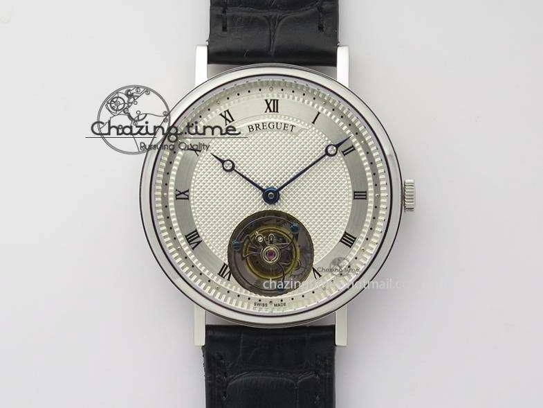 Grand Complication Tourbillon SS AXF White Dial On Black Leather Strap