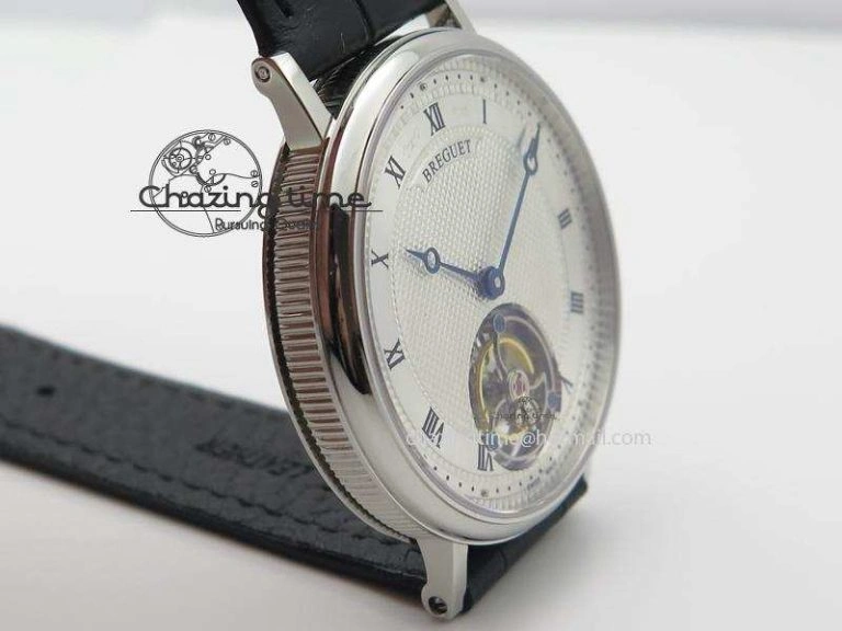 Grand Complication Tourbillon SS AXF White Dial On Black Leather Strap