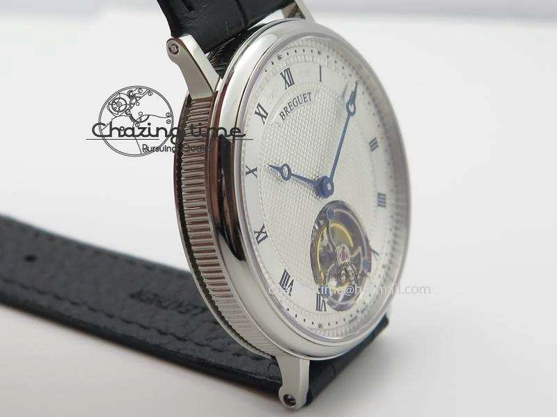 Grand Complication Tourbillon SS AXF White Dial On Black Leather Strap