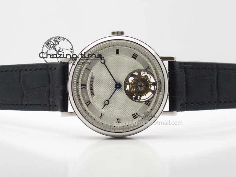 Grand Complication Tourbillon SS AXF White Dial On Black Leather Strap