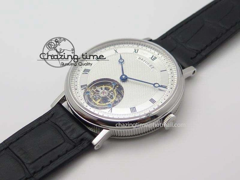 Grand Complication Tourbillon SS AXF White Dial On Black Leather Strap