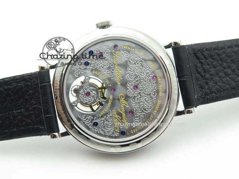 Grand Complication Tourbillon SS AXF White Dial On Black Leather Strap