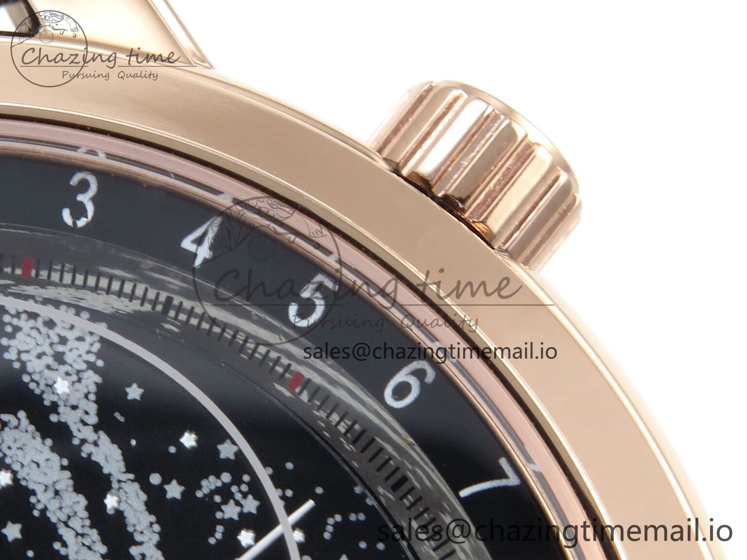 Grand Complications 6102G Moon RG YLF Black Dial on Black Leather Strap A240