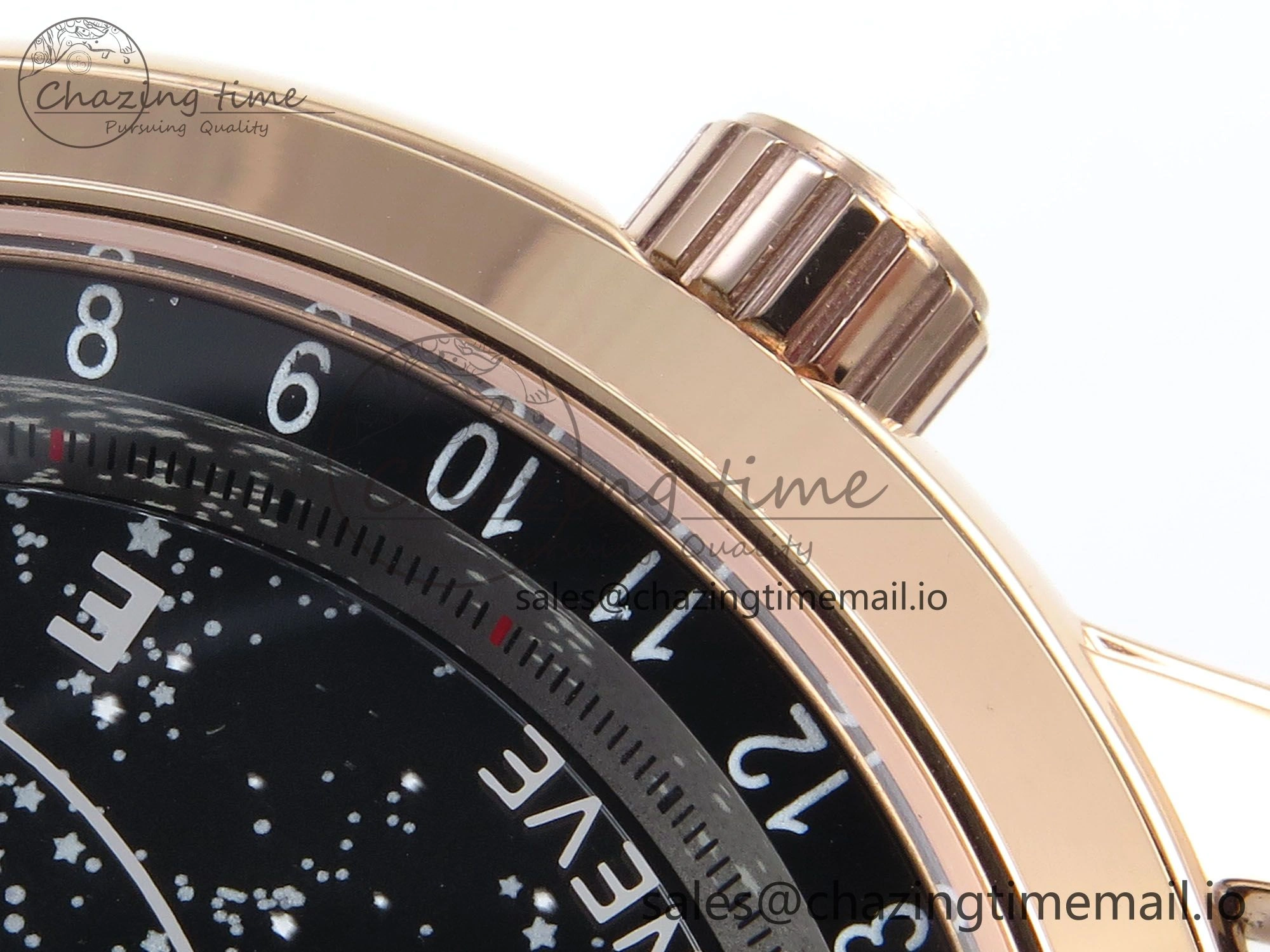 Grand Complications 6102G Moon RG YLF Black Dial on Black Leather Strap A240