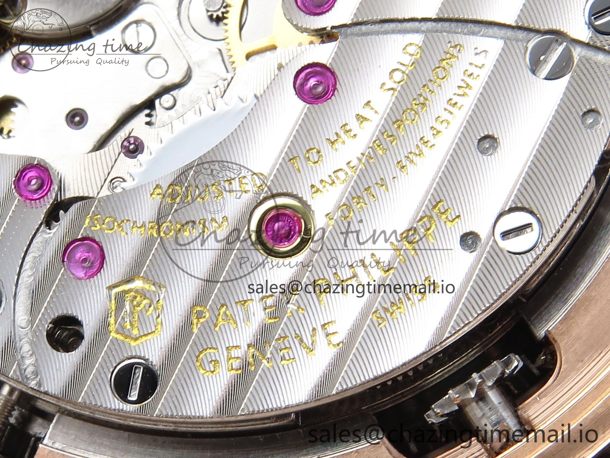 Grand Complications 6102G Moon RG YLF Black Dial on Black Leather Strap A240
