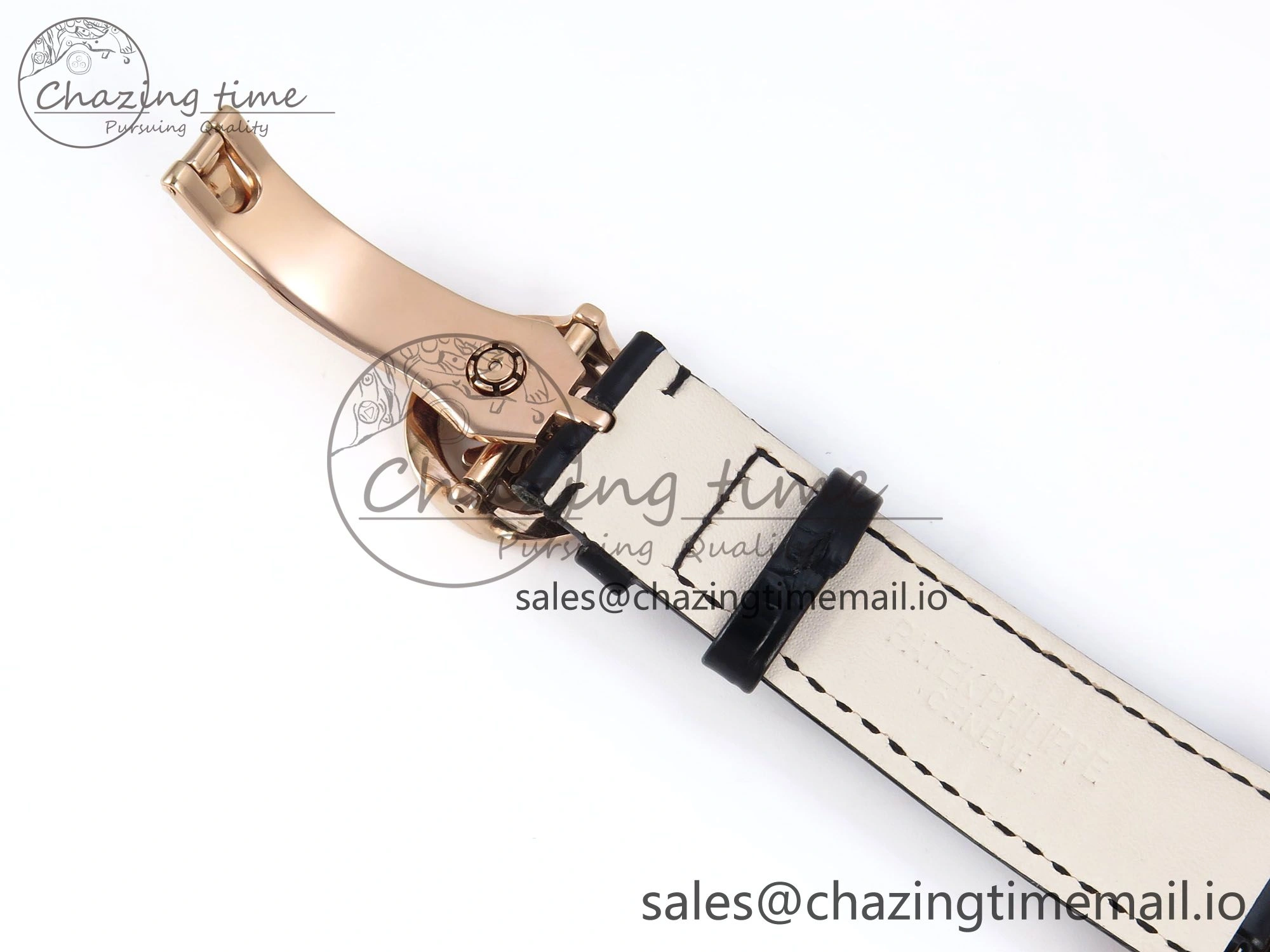 Grand Complications 6102G Moon RG YLF Black Dial on Black Leather Strap A240