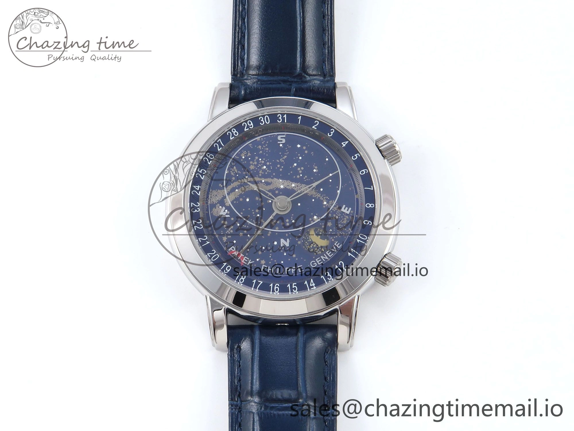 Grand Complications 6102G Moon SS YLF Blue Dial on Blue Leather Strap A240