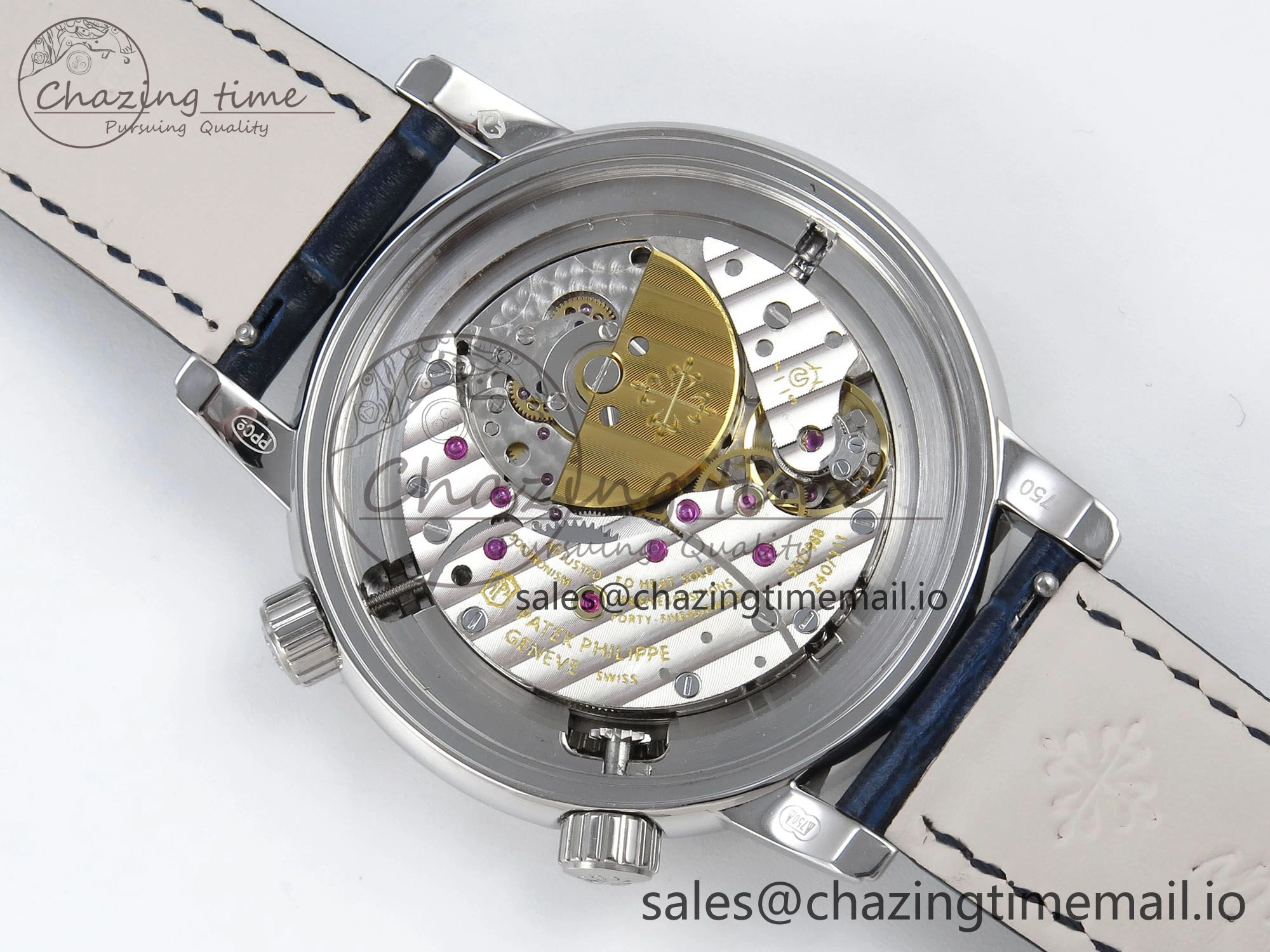 Grand Complications 6102G Moon SS YLF Blue Dial on Blue Leather Strap A240