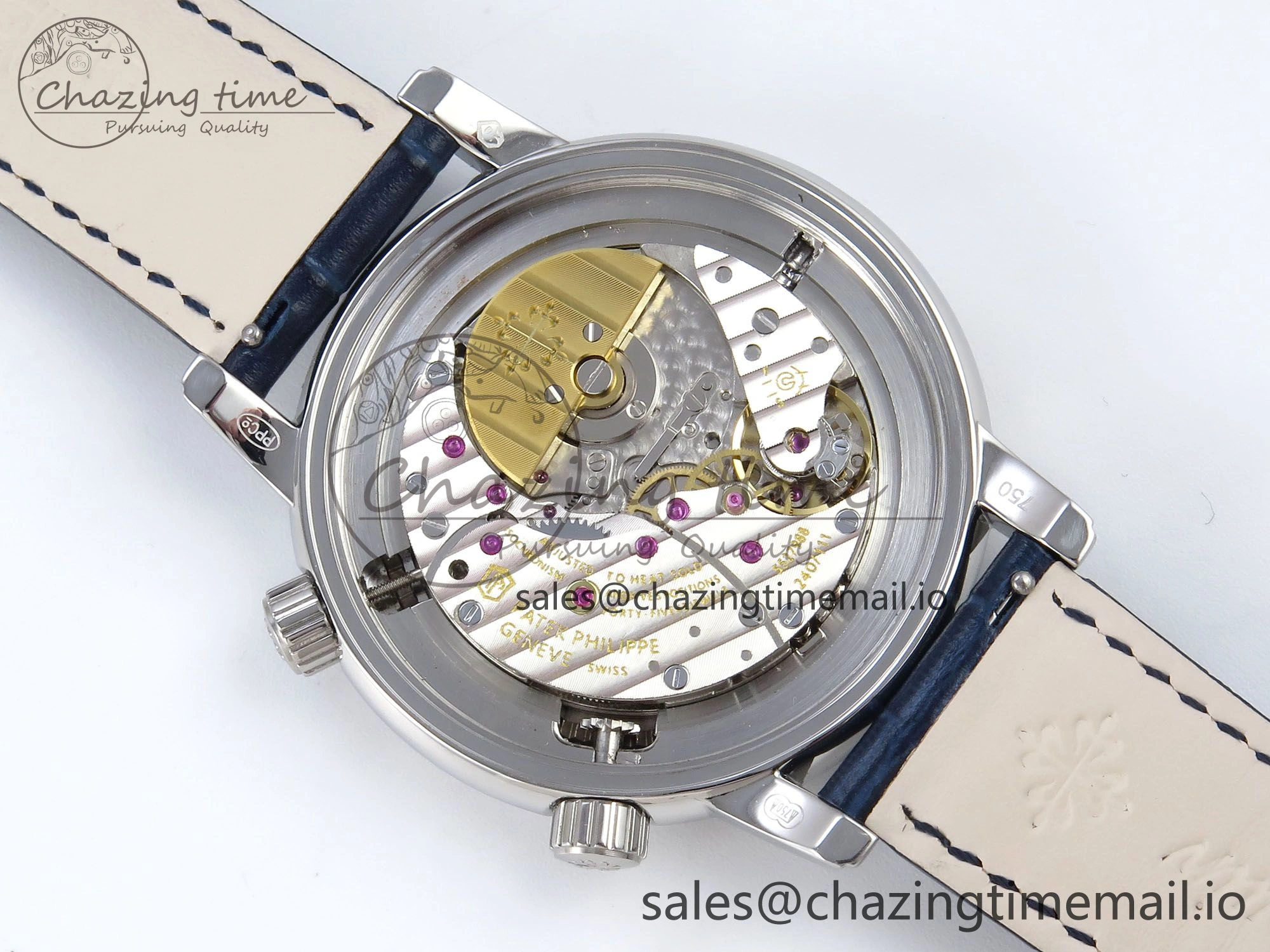 Grand Complications 6102G Moon SS YLF Blue Dial on Blue Leather Strap A240