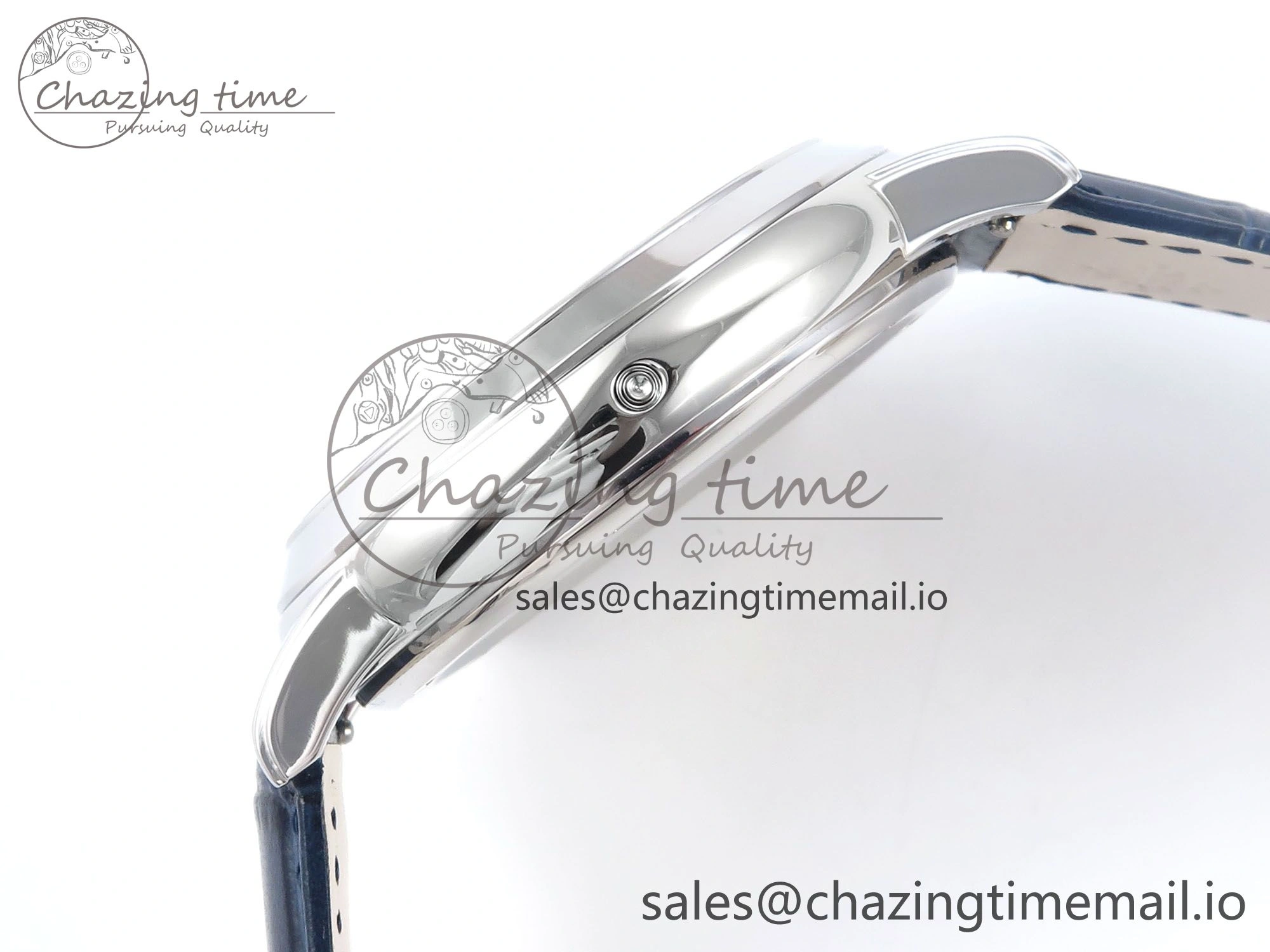 Grand Complications 6102G Moon YLF SS Blue Dial Crystal Bezel on Blue Leather Strap A240
