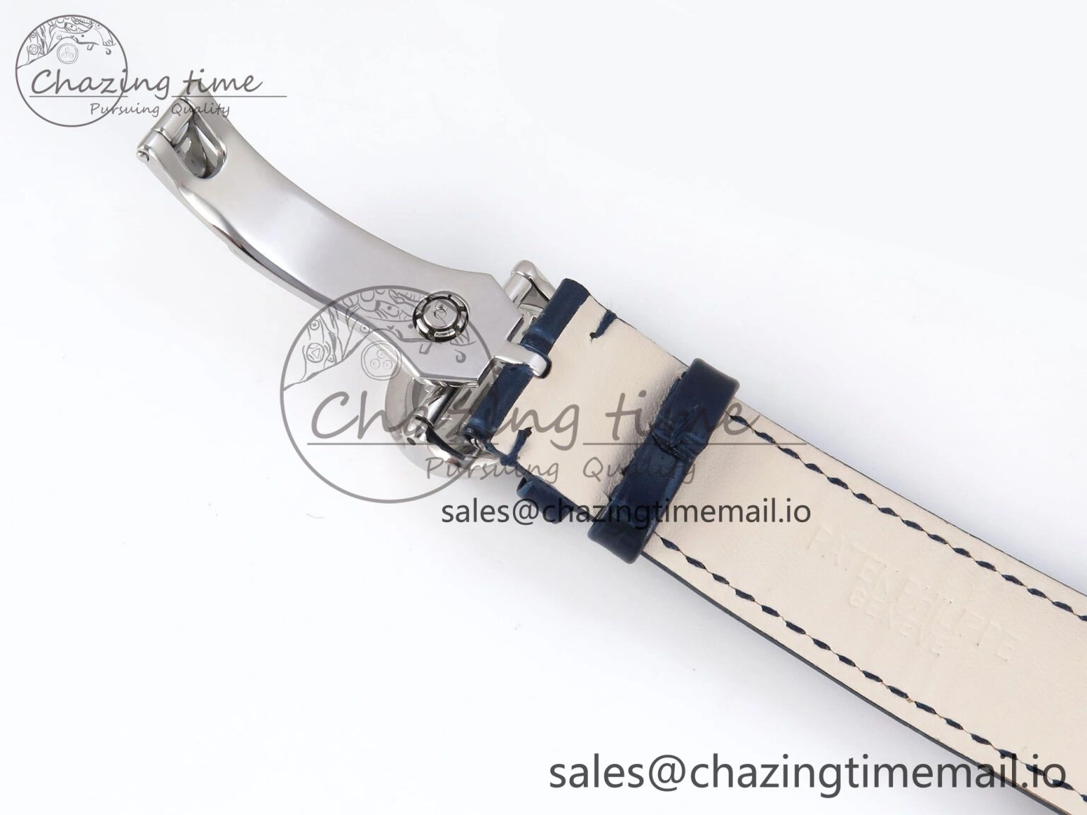 Grand Complications 6102G Moon YLF SS Blue Dial Crystal Bezel on Blue Leather Strap A240