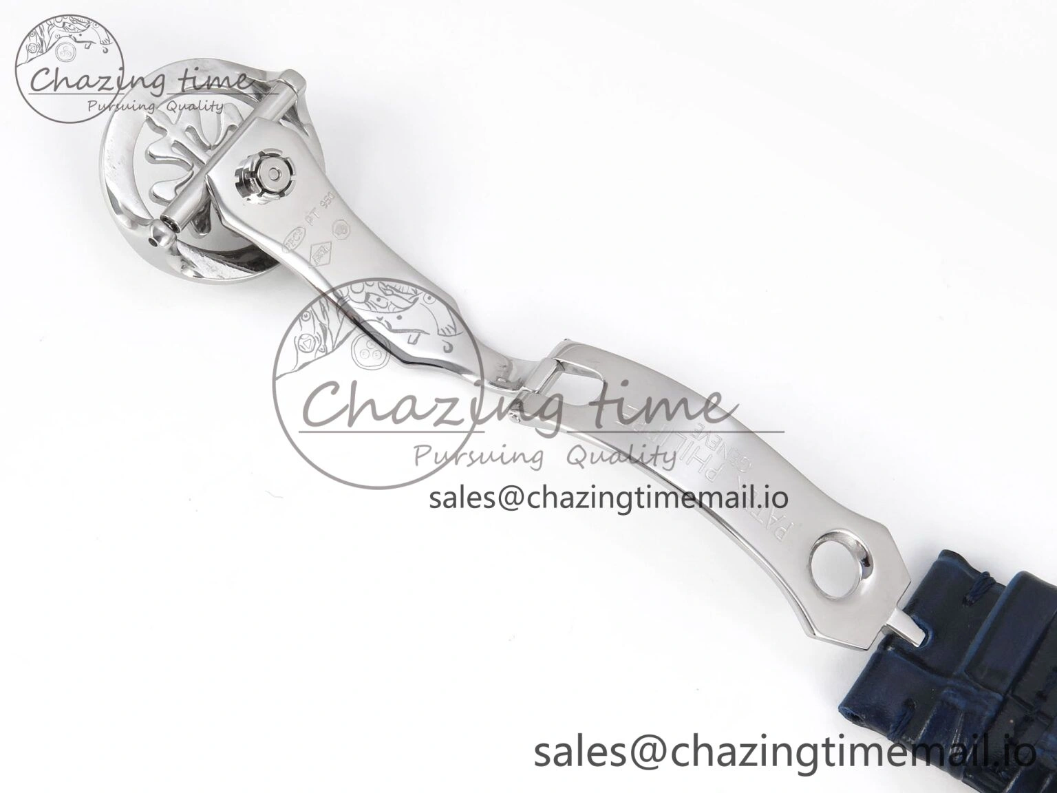 Grand Complications 6102G Moon YLF SS Blue Dial Crystal Bezel on Blue Leather Strap A240