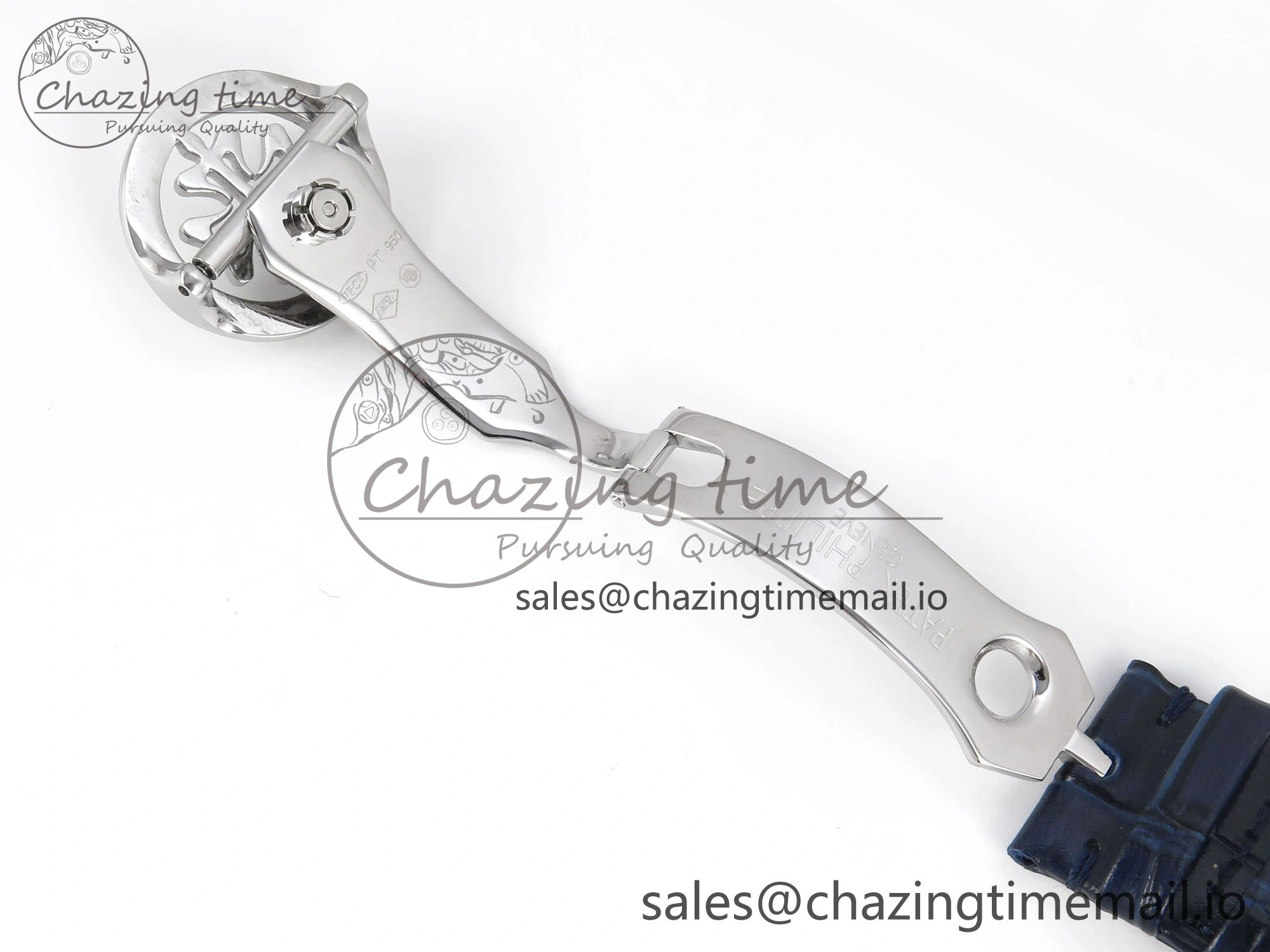 Grand Complications 6102G Moon YLF SS Blue Dial Crystal Bezel on Blue Leather Strap A240