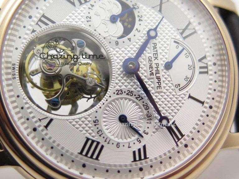 Grand Complications AXF Best Edition RG White Dial Moonphase (Left) On Black Leather Strap