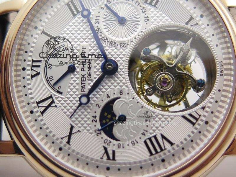 Grand Complications AXF Best Edition RG White Dial Moonphase (Left) On Black Leather Strap