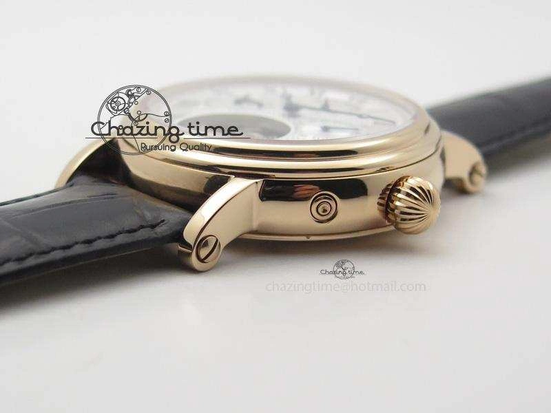 Grand Complications AXF Best Edition RG White Dial Moonphase (Left) On Black Leather Strap