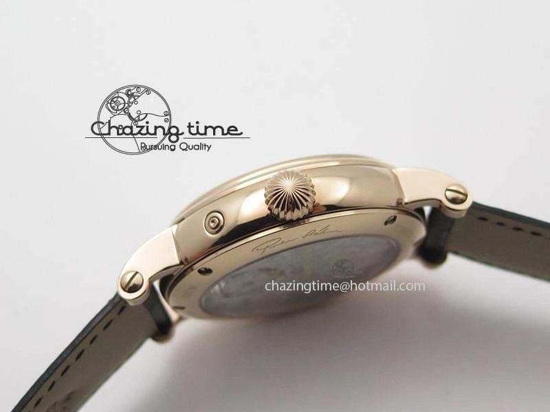 Grand Complications AXF Best Edition RG White Dial Moonphase (Left) On Black Leather Strap