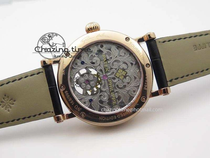 Grand Complications AXF Best Edition RG White Dial Moonphase (Left) On Black Leather Strap