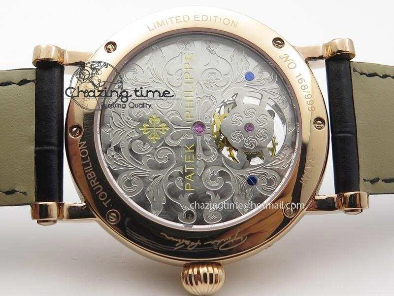 Grand Complications AXF Best Edition RG White Dial Moonphase (Left) On Black Leather Strap
