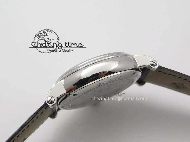 Grand Complications AXF Best Edition SS White Dial Moonphase (Left) On Black Leather Strap