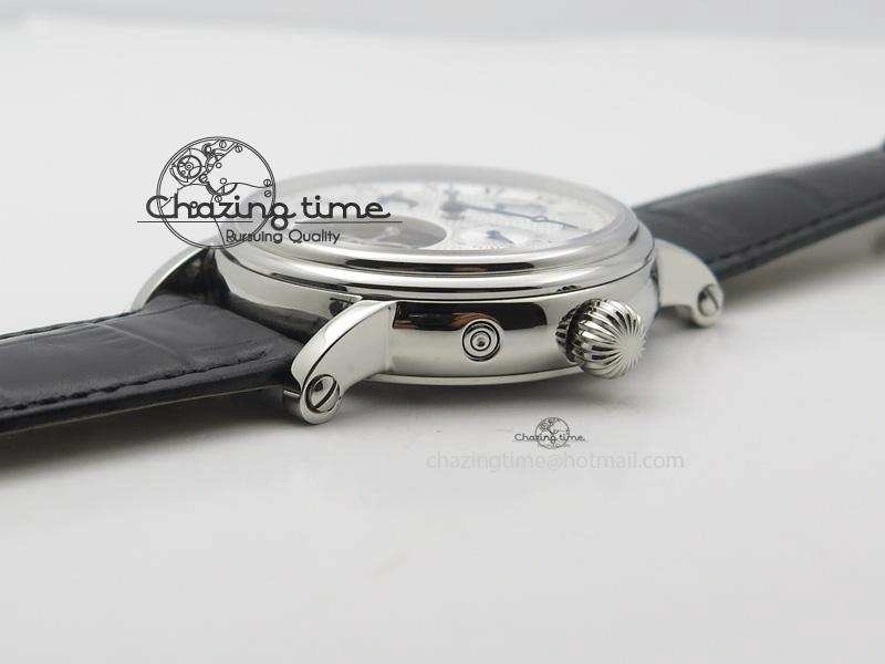 Grand Complications AXF Best Edition SS White Dial Moonphase (Left) On Black Leather Strap