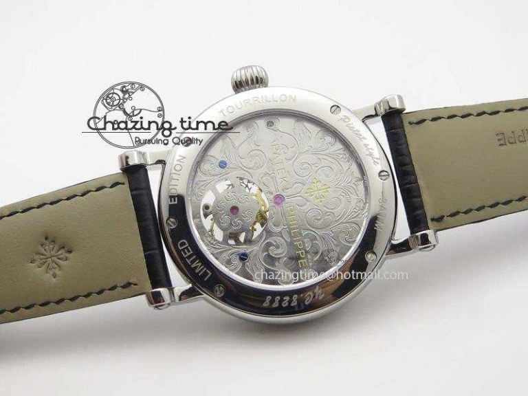 Grand Complications AXF Best Edition SS White Dial Moonphase (Left) On Black Leather Strap